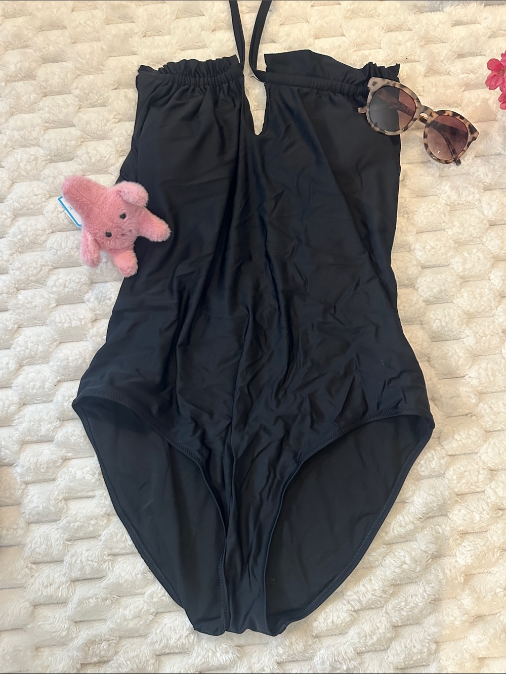 aerie Black One-Piece Swim Suit - Classic Solid